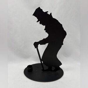 Dept 56 Christmas Carol Ebenezer Scrooge Black Metal Silhouette Candle Holder